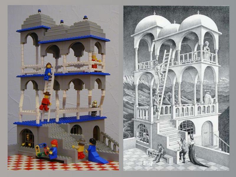 LEGO Escher
Andrew Lipson and Daniel Shiu make wonderful creations using LEGO.