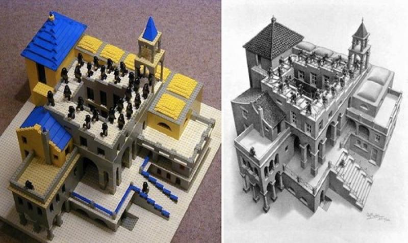 LEGO Escher
Andrew Lipson and Daniel Shiu make wonderful creations using LEGO.